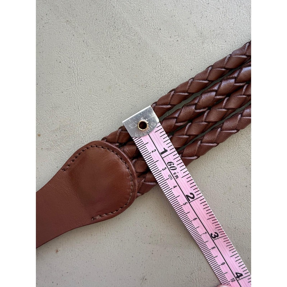 The J. Peterman Company Braided Leather Belt Womens Lg Brown Made in Italy Retro - Picture 5 of 8